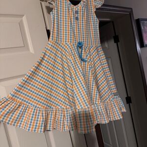 Eleanor Rose Vibrant Checkered Dress with Ruffles
